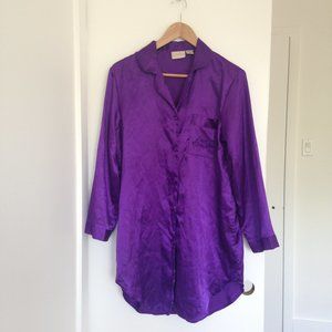 Sentiments - Purple Pyjama Button Up Dress